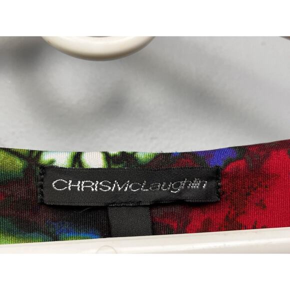 Chris McLaughlin Dress Womens‎ 12 Black Bold Colorful Sheath scoop neck Pullover - Picture 4 of 7